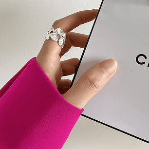 Anillo Hojas Ginkgo Plata 925