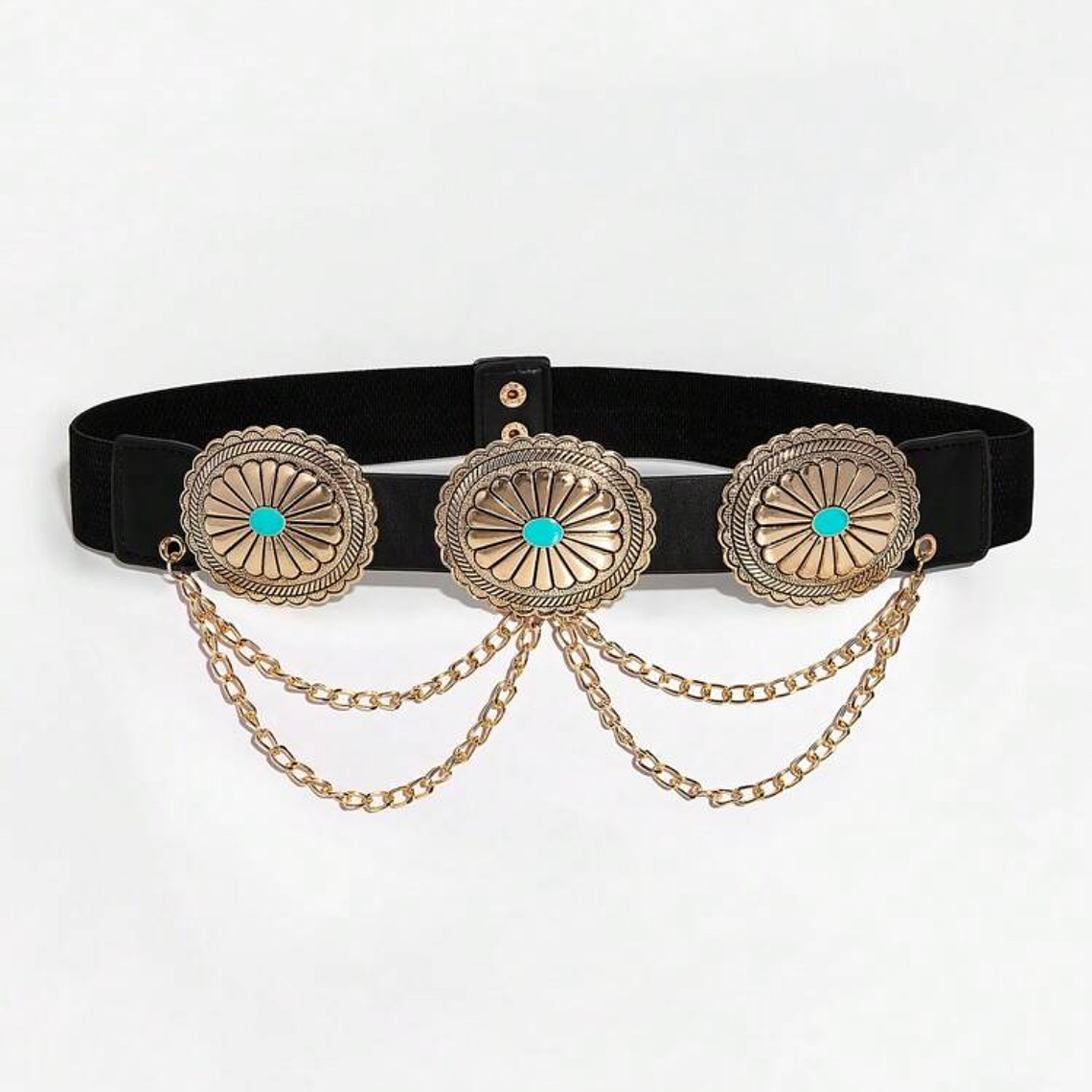 Cinturón elasticado Turquesa Boho Chic 1