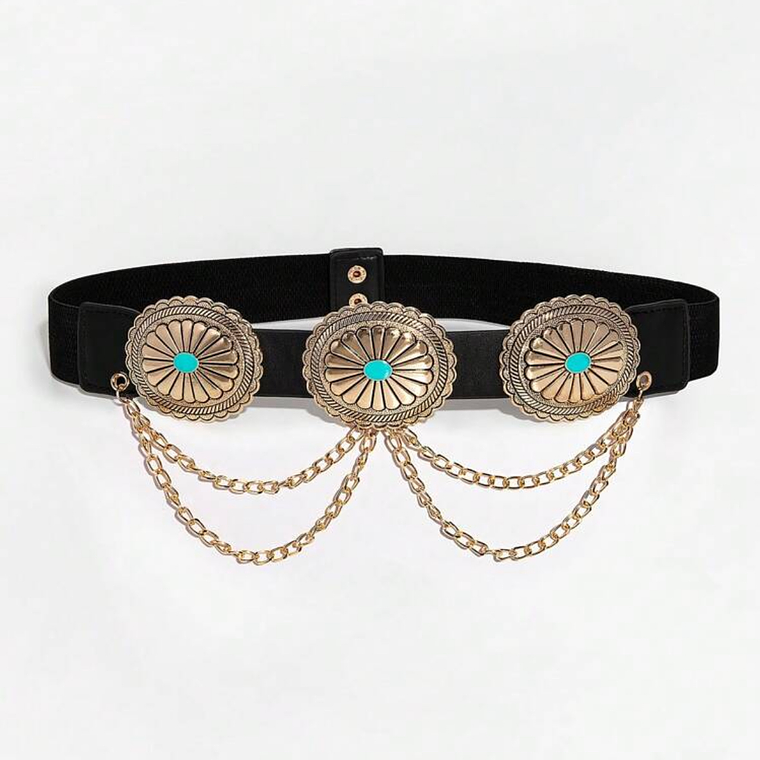 Cinturón elasticado Turquesa Boho Chic 1