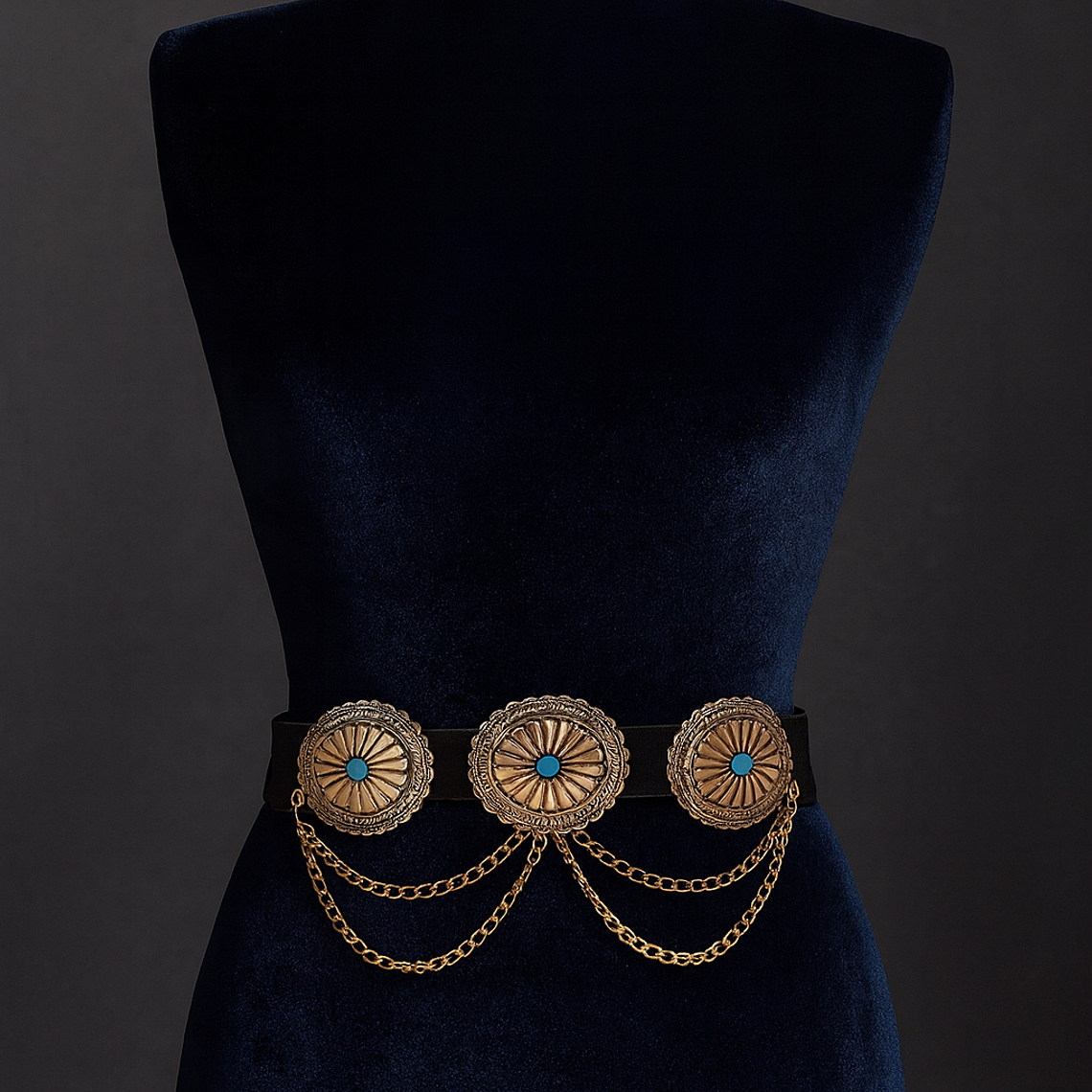 Cinturón elasticado Turquesa Boho Chic 2