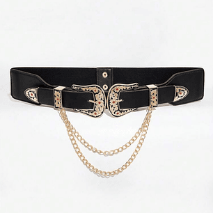 Cinturón elasticado Western Elegance Negro
