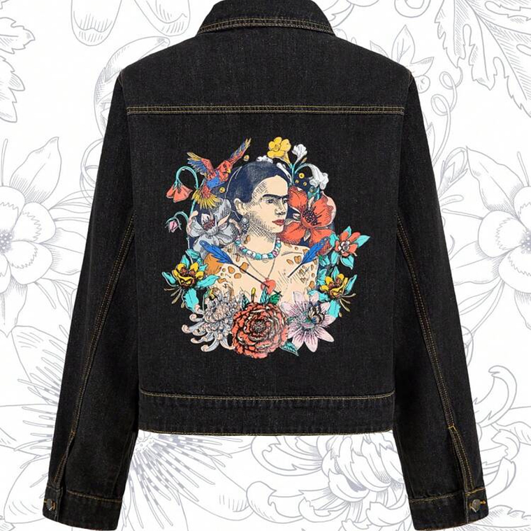 Chaqueta jeans Frida Kahlo (talla L) 1