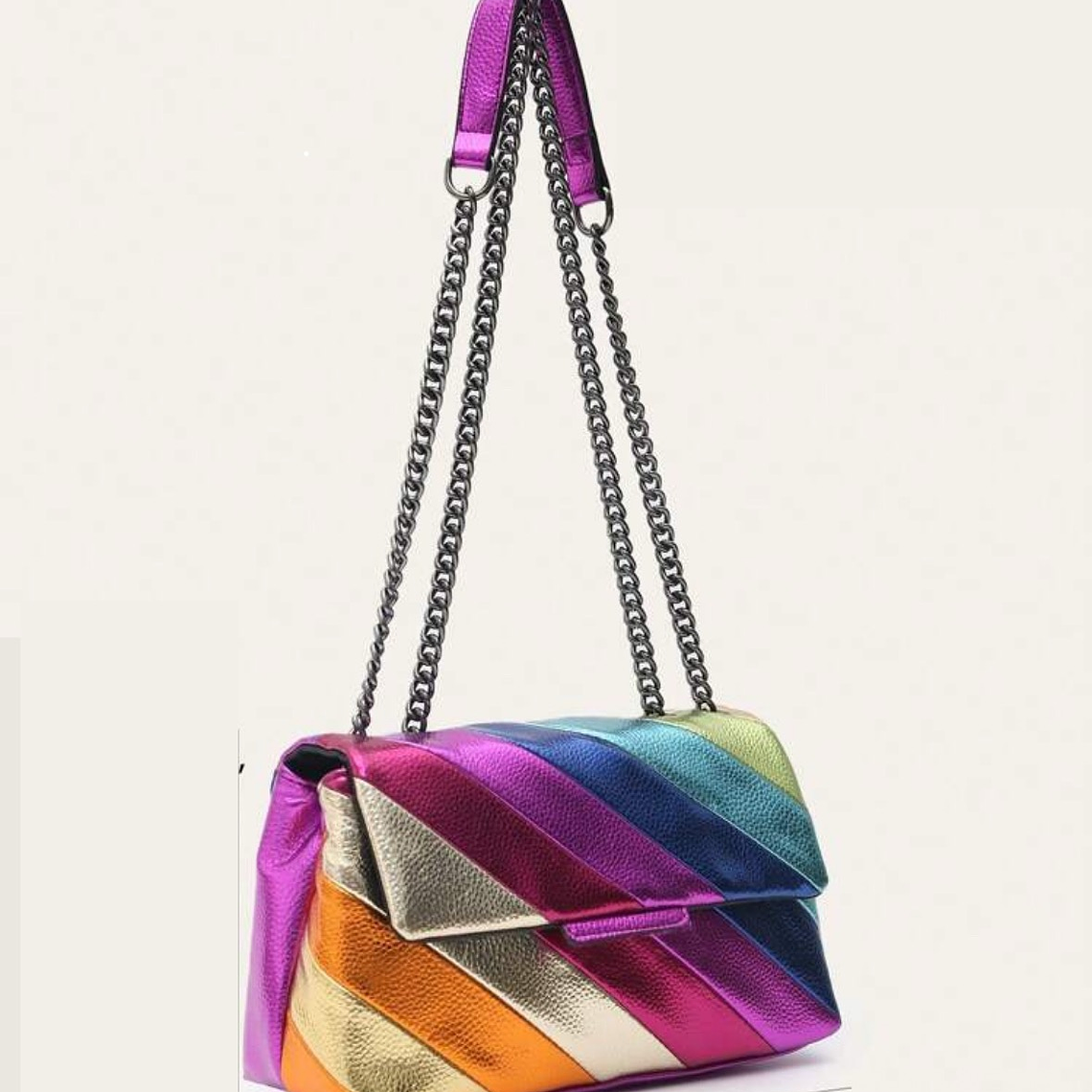 Cartera Metálica Rainbow Glam (Cadena cromada) 3