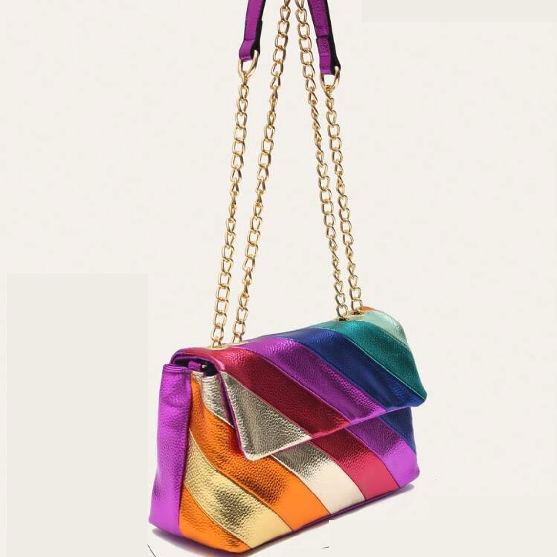 Cartera Metálica Rainbow Gold (Cadena Dorada) 1