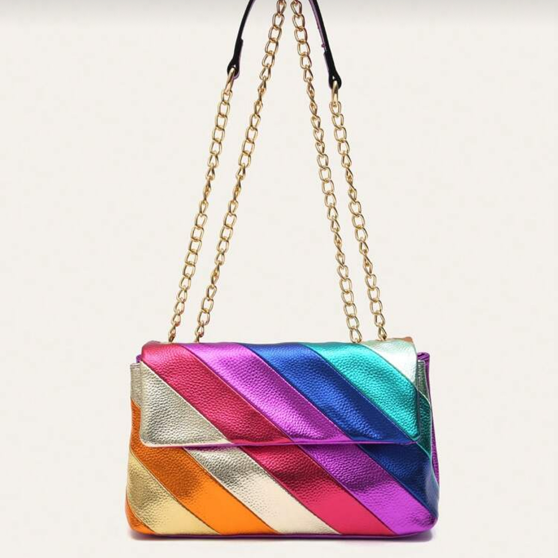 Cartera Metálica Rainbow Gold (Cadena Dorada) 2