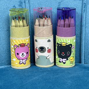Set de 12 Lápices de Colores con Sacapuntas