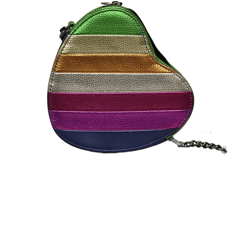 Mini Bolso Heart Rainbow Metalizado 1