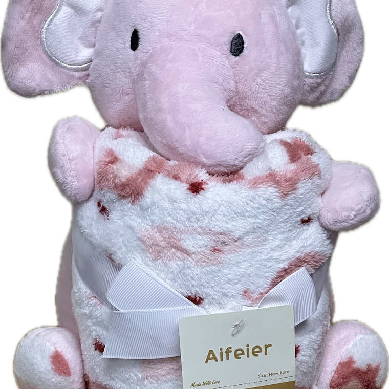 Peluche Elefante Rosado + Manta Aifeier (New Born) 1