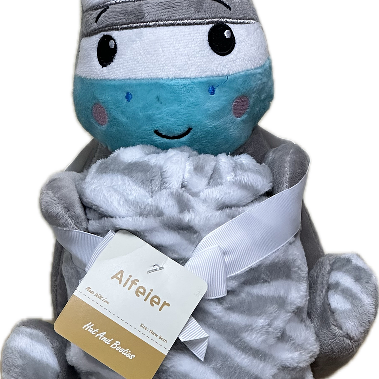 Peluche Cebra Celeste + Manta Suave Aifeier (New Born) 1