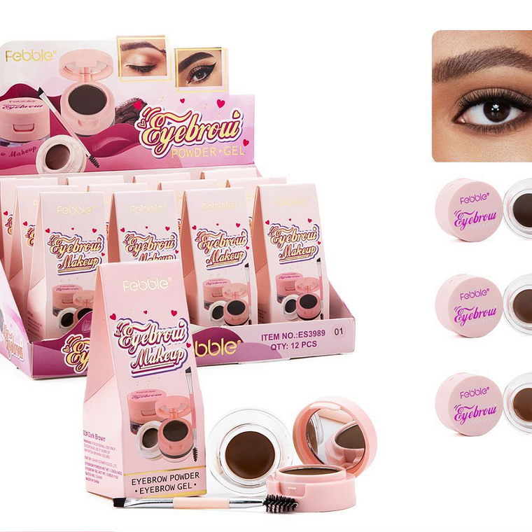 Set de Cejas Febble – Polvo y Gel + Brocha 3