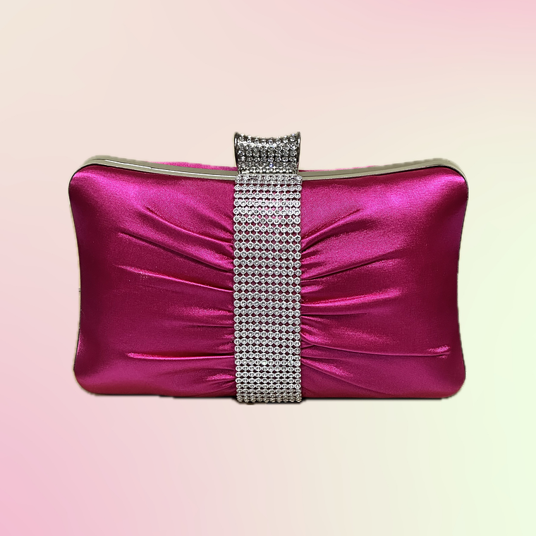 Clutch Satin Fucsia Glam 1
