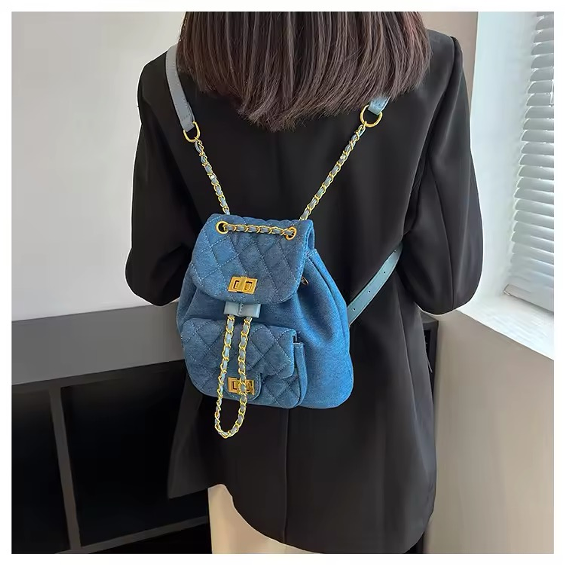 Mochila jeans Blue Chain 1