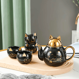 Set de Té Cute Cat – Cerámica Premium