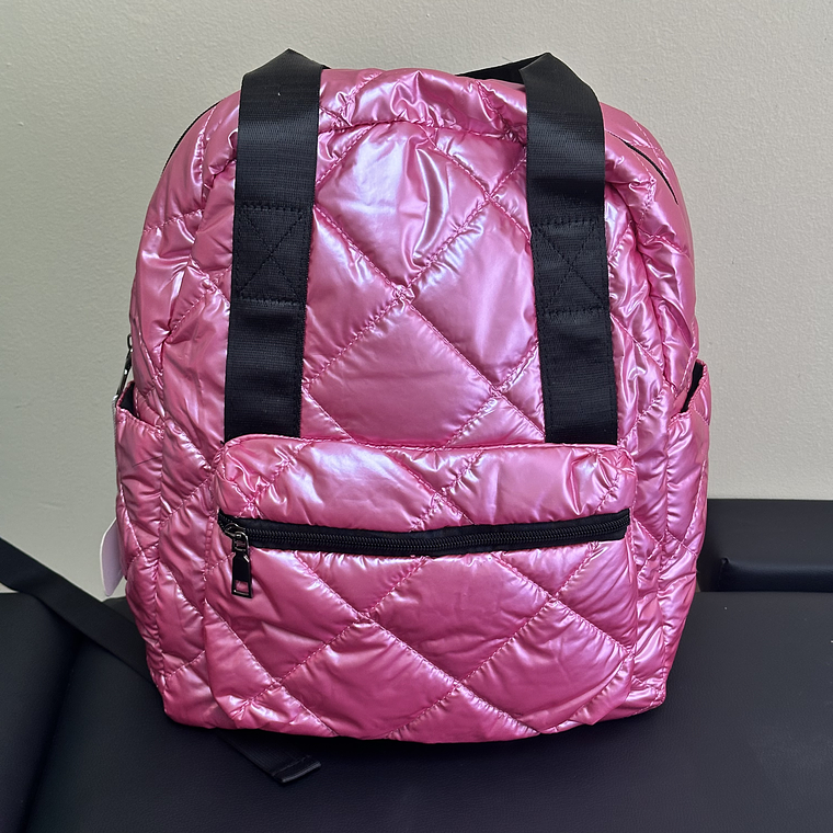 Mochila Puffer Rosada Quilted 1