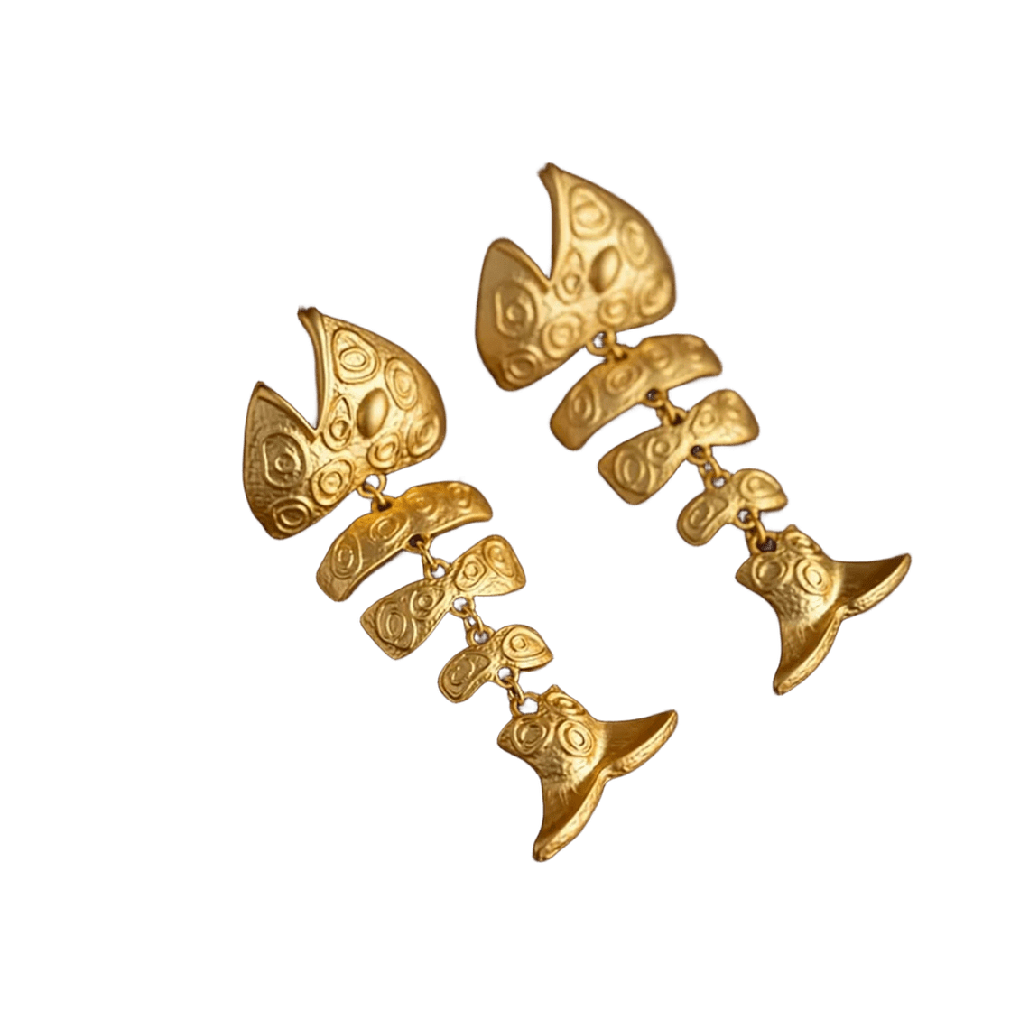 Aros Dorados Hueso de Pez – Diseño Artístico 1