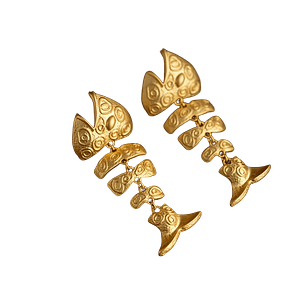 Aros Dorados Hueso de Pez – Diseño Artístico