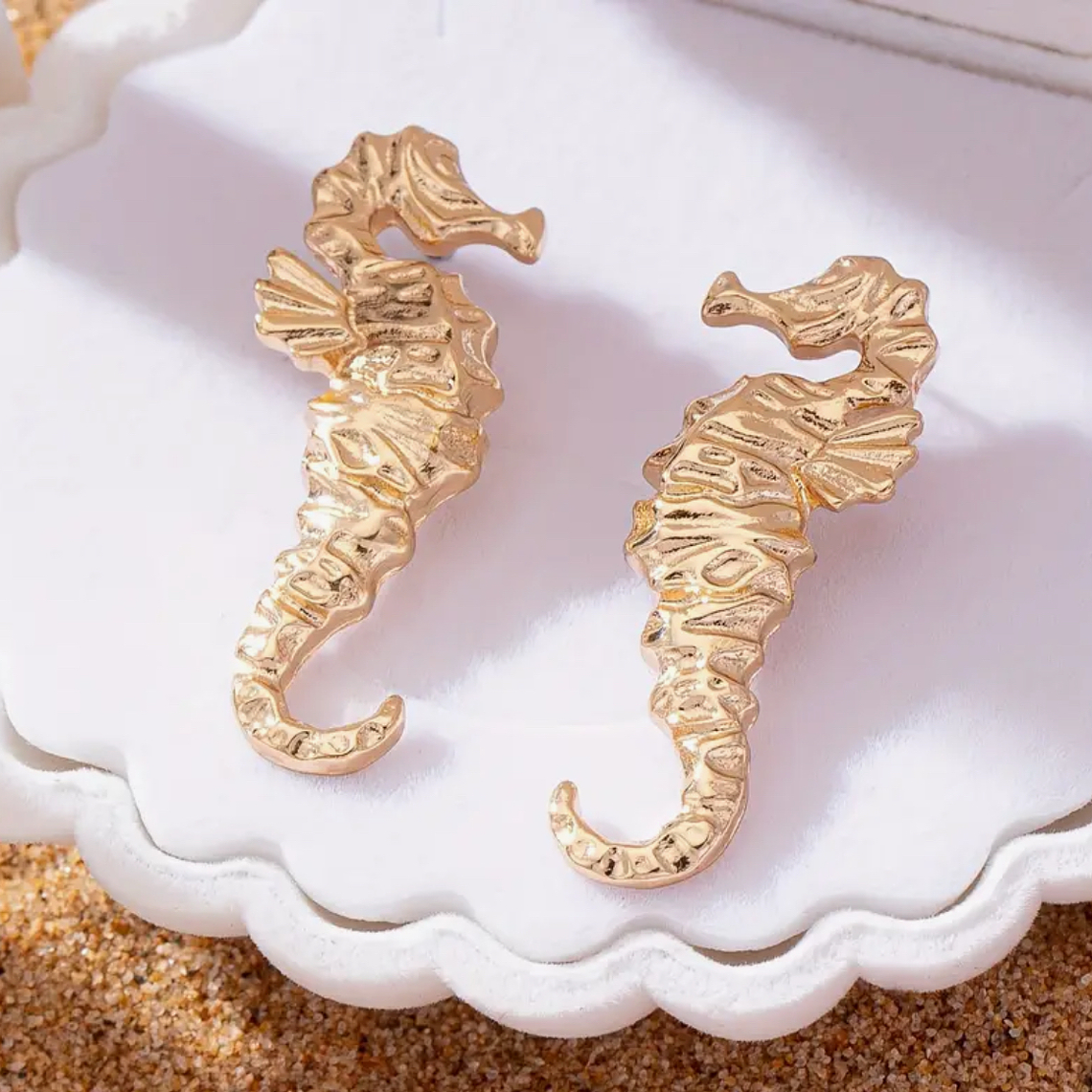 Aros Caballito de Mar Dorado 1