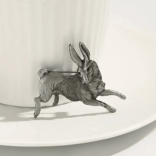 Broche Conejo Plateado Vintage