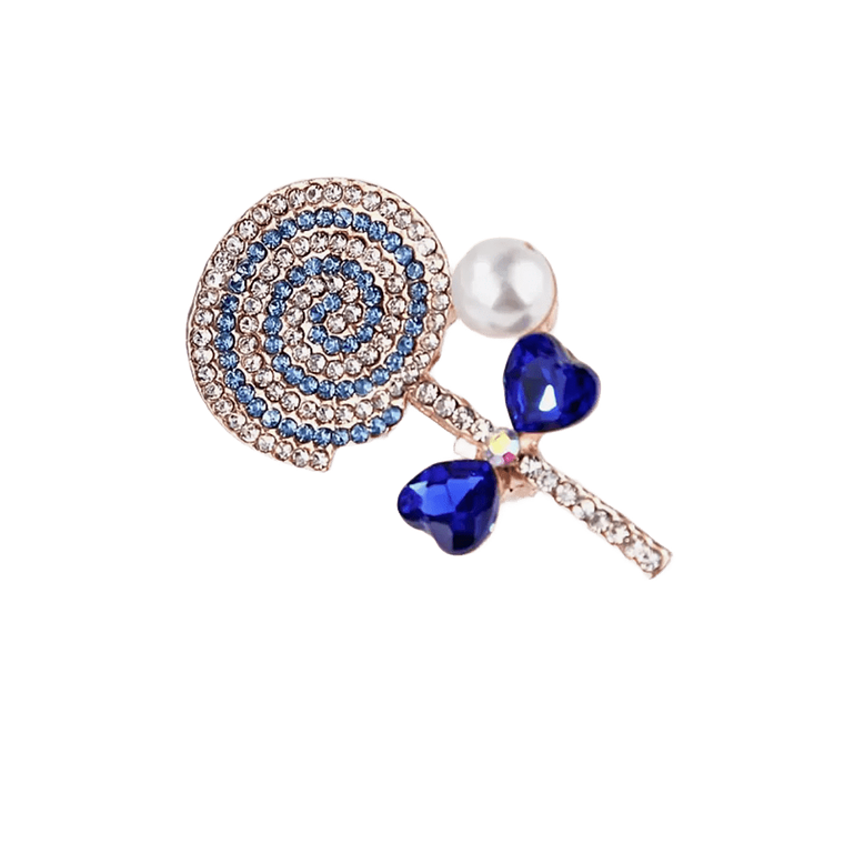 Broche Paleta Azul con Moño y Perla 1