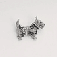 Broche Perro Pequeño Plateado con Cristales - Miniatura 1