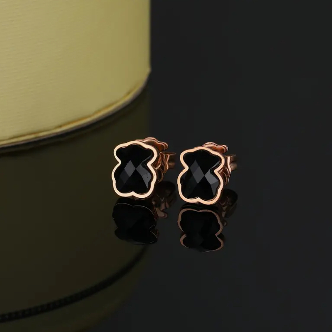 Aros Osito en Baño de Oro Rosa – Estilo Tous 1