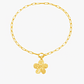 Collar dorado con dije de flor - Miniatura 1