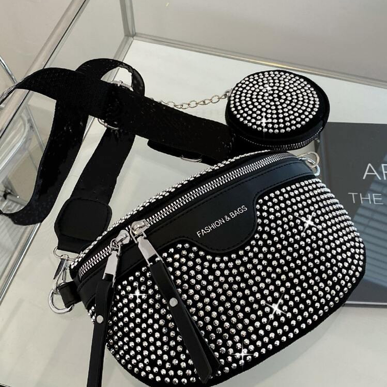 Riñonera Glam Brillos con Mini Monedero – Disponible en 4 Colores 1
