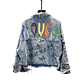 Chaqueta Denim Destroyed con Tachas y Parche Bordado - Miniatura 2