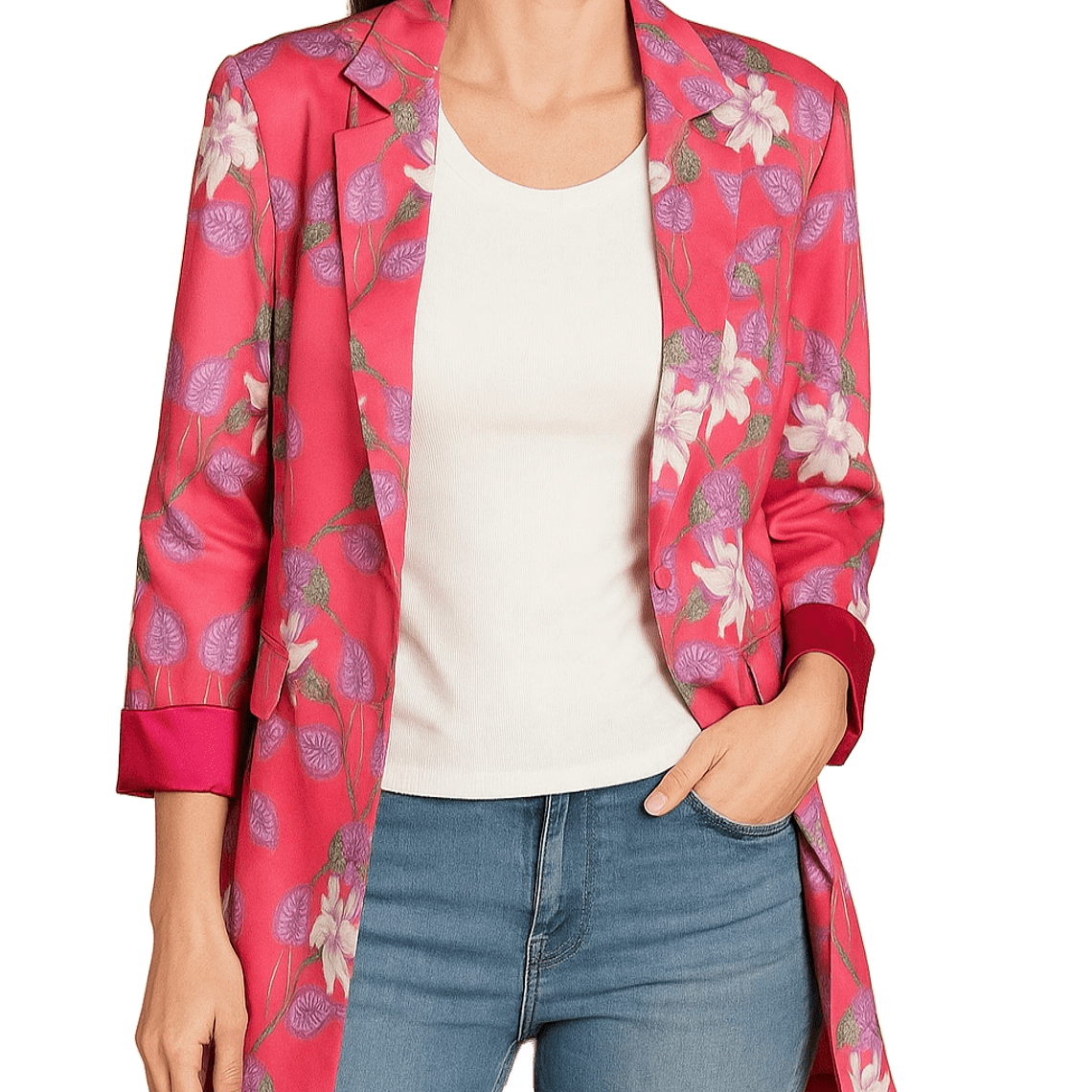 Blazer Floral Fucsia 1
