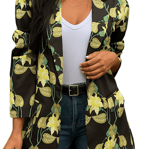 Blazer Floral Fondo Negro (Amarillo)