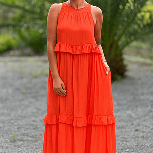 Vestido Italiano Maxi con Volantes – Amplio, Fresco y Muy Cómodo