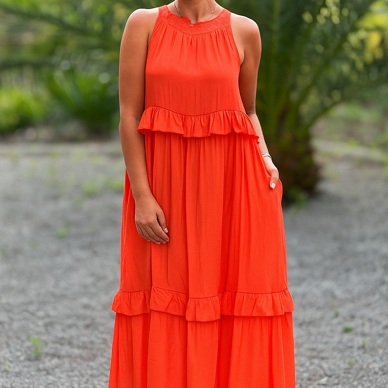 Vestido Italiano Maxi con Volantes – Amplio, Fresco y Muy Cómodo 1