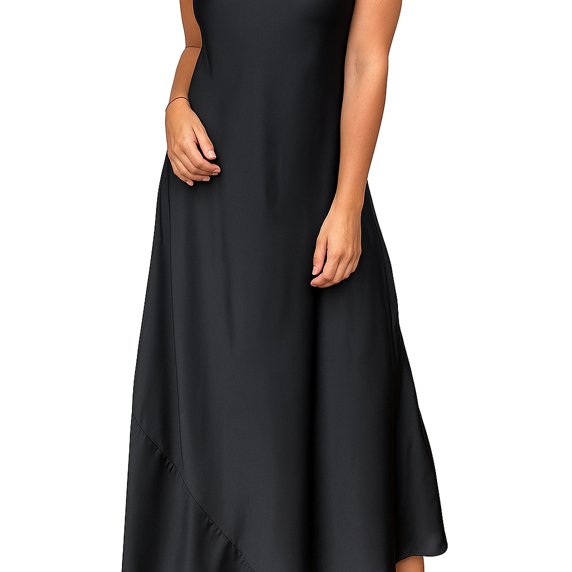 Vestido Italiano Seda Satinada – Negro (Estándar hasta Talla L) 1