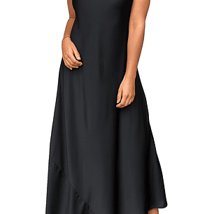 Vestido Italiano Seda Satinada – Negro (Estándar hasta Talla L)