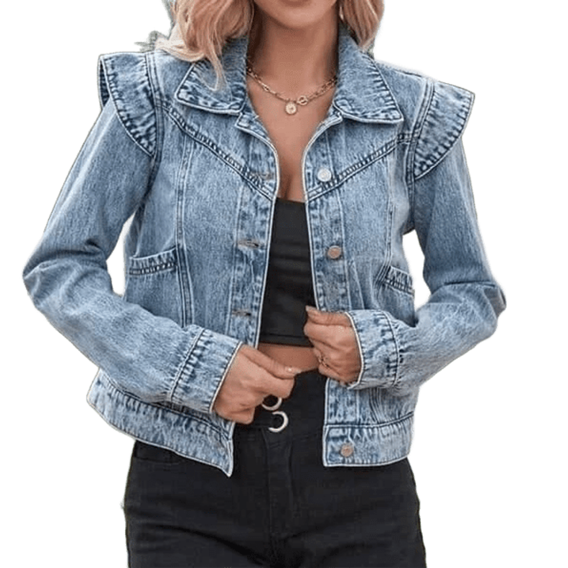 Chaqueta denim con vuelos en los hombros. 1