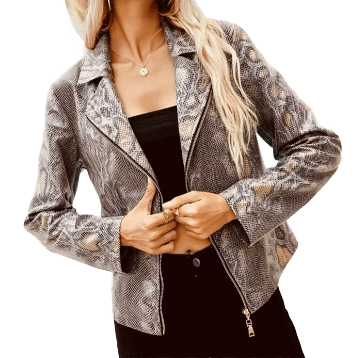 Chaqueta efecto serpiente delgada  1