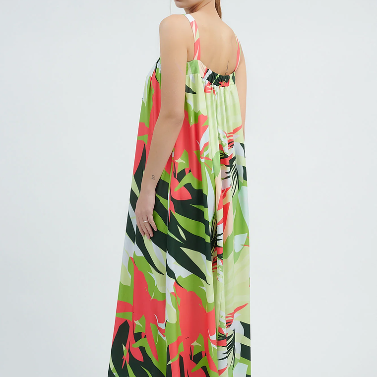 Vestido maxi estampado tropical 3