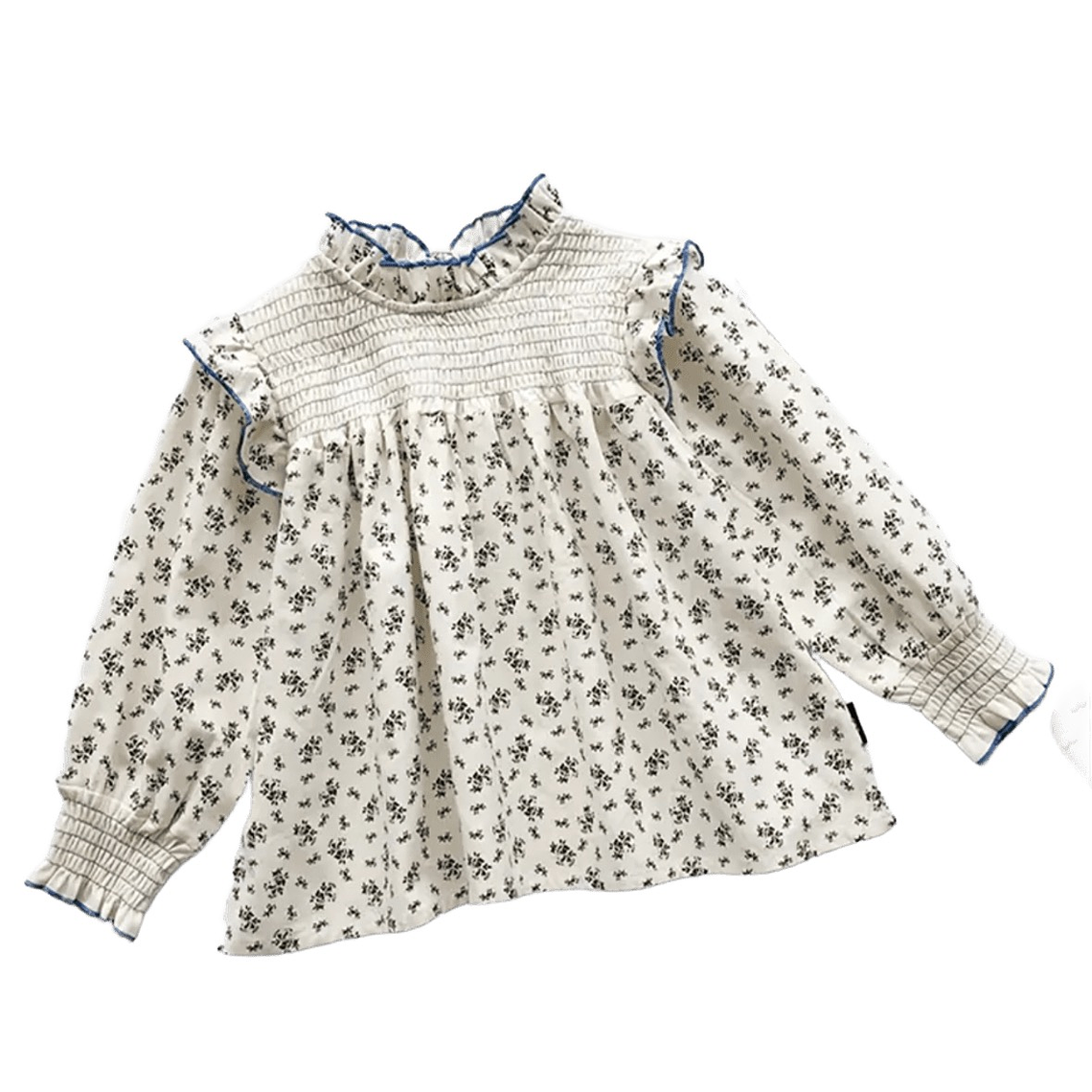 Blusa Flores Pequeñas con Nido de Abeja 1