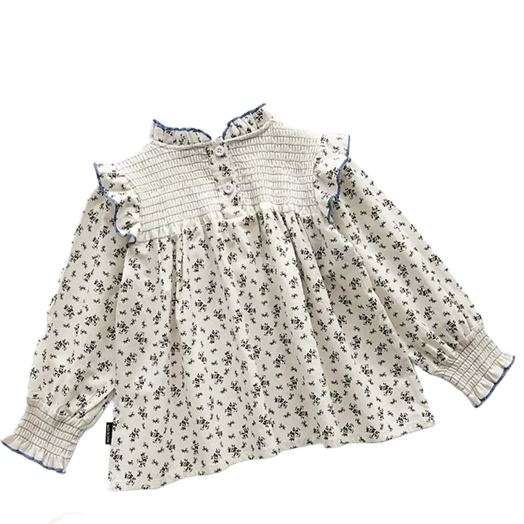 Blusa Flores Pequeñas con Nido de Abeja 2