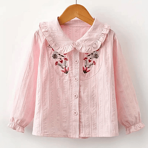 Blusa Rosa con Bordado Floral