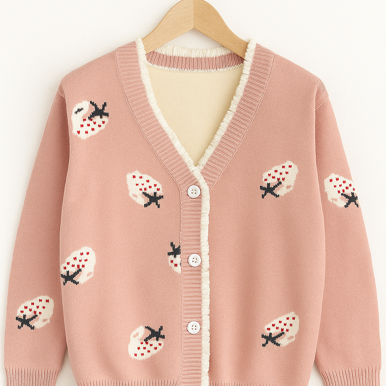 Chaleco Rosado Frutillas 1