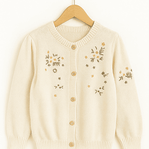 Chaleco Crema Flores