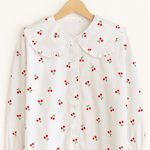 Blusa Blanca Cerezitas