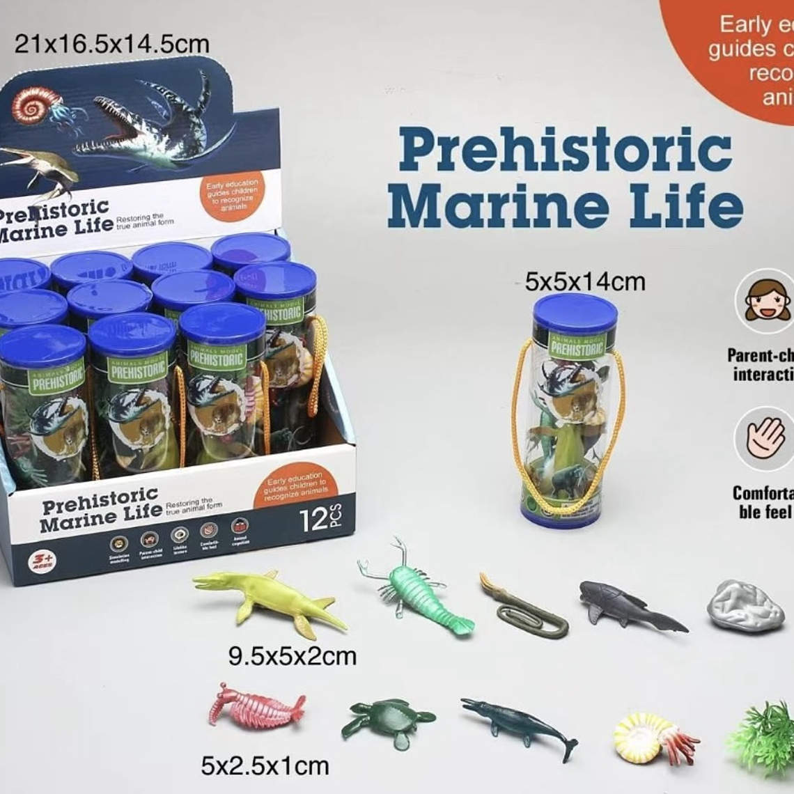 Vida Marina Prehistórica – Set Educativo en Tubo 1