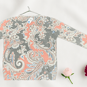 Suéter Paisley Coral & Gris