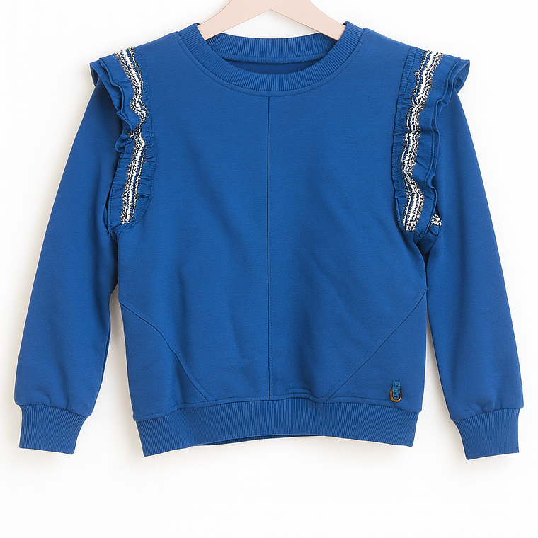 Polerón Azul Rey con Vuelos Decorativos 1