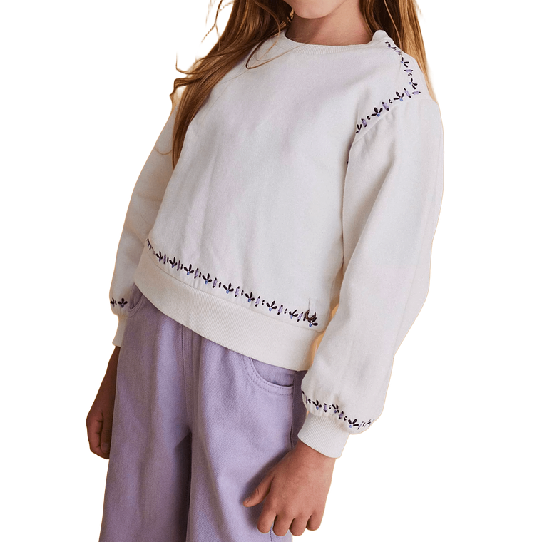 Polerón Blanco con Detalles Bordados  2