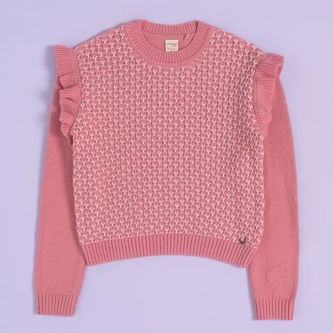 Sweater Rosa con Tejido Texturado 1