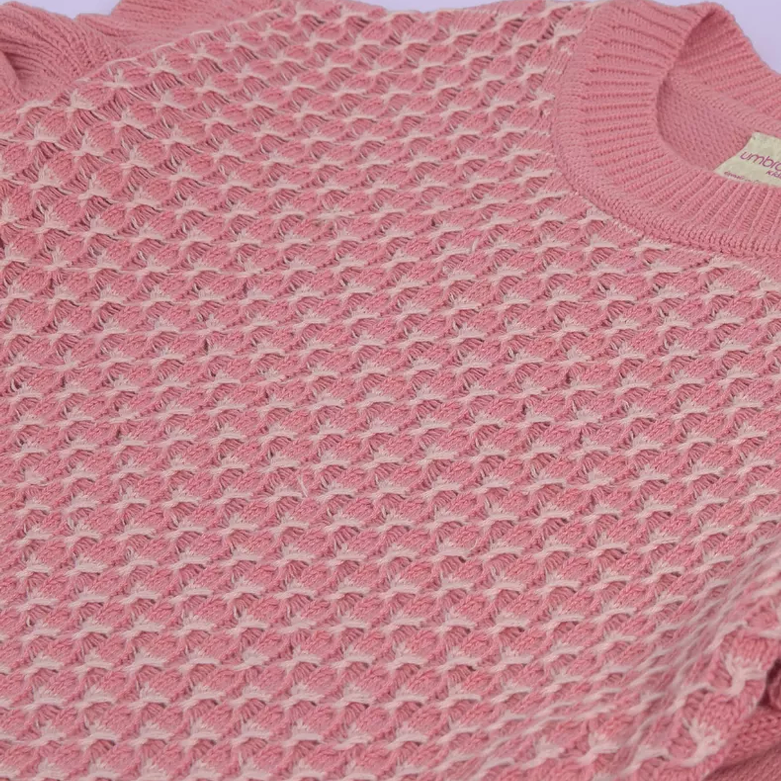 Sweater Rosa con Tejido Texturado 3
