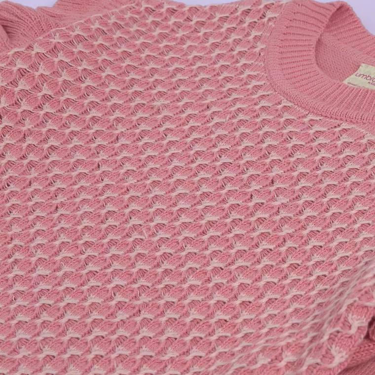 Sweater Rosa con Tejido Texturado 3